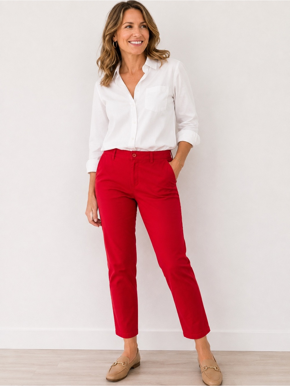 Lauren Ralph Lauren Women’s Size 10 Red Chino Pants Straight Leg Classic